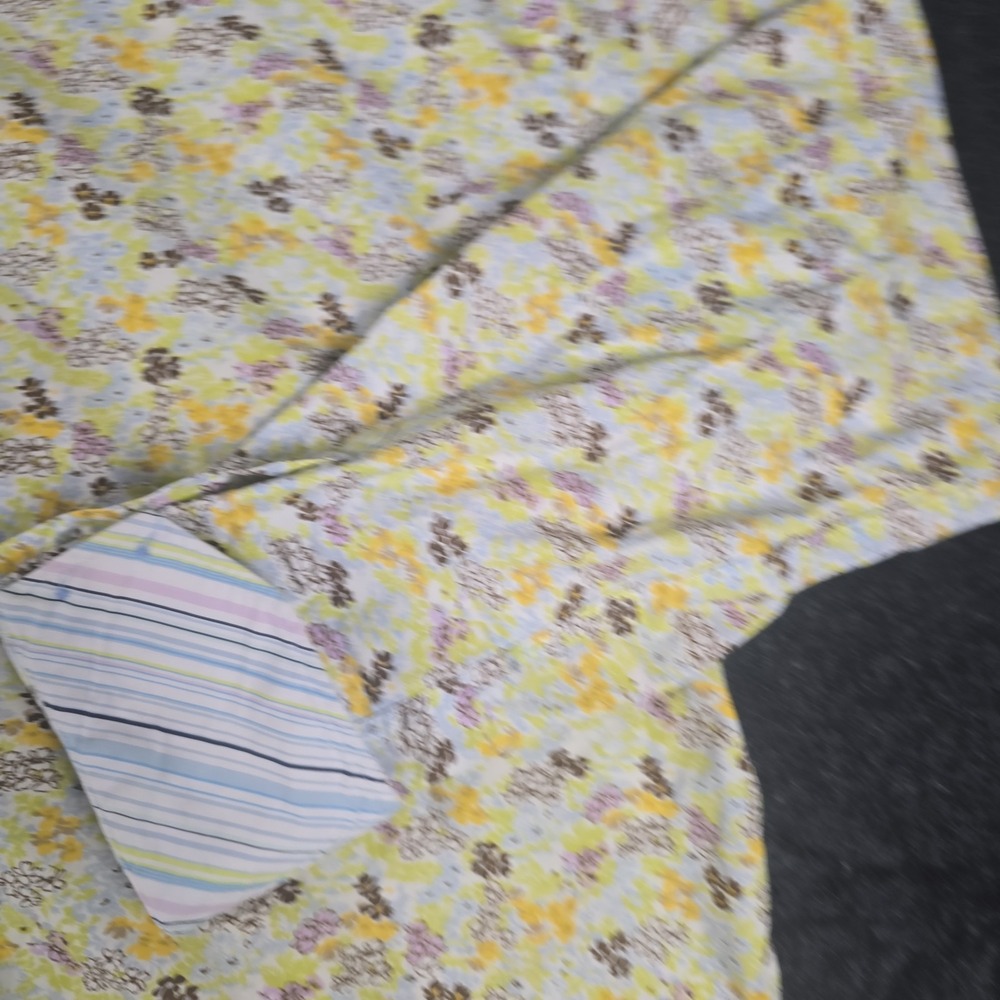 Thomas Dean Mens XL Shirt Yellow Floral Long Sleeve Flip Cuff Shirtmakers Cloth - Picture 4 of 8